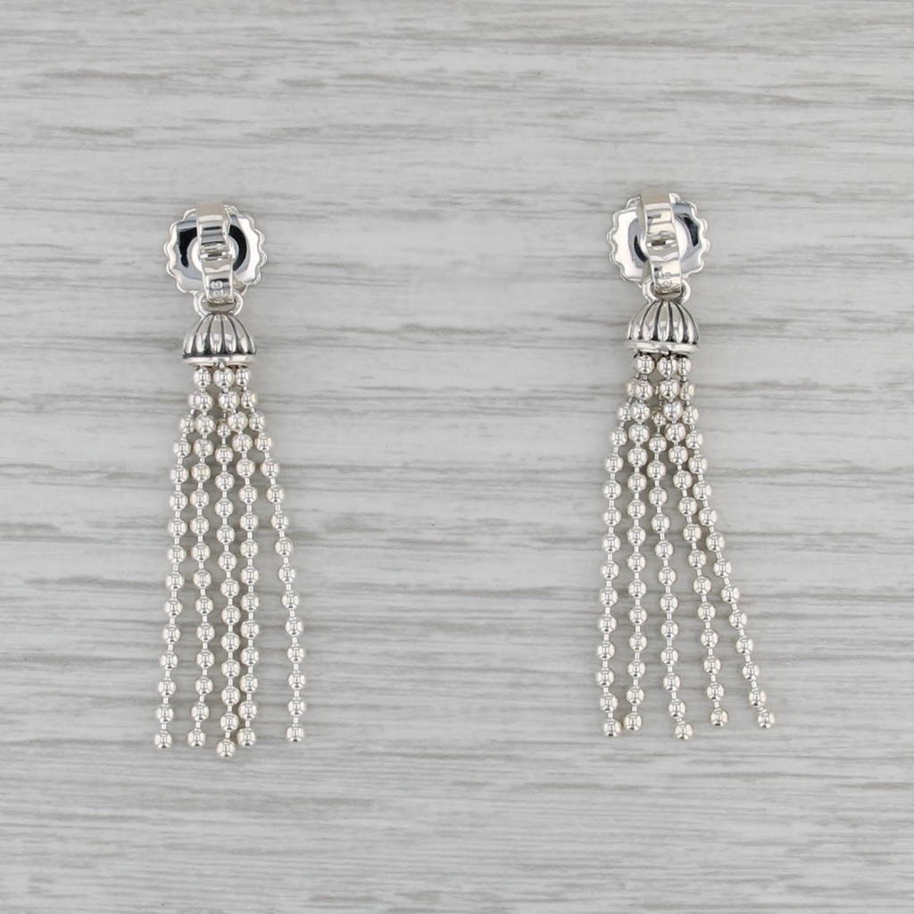 New Lagos Caviar Tassel Ball Earring Backs Sterling Silver 35mm Fringe