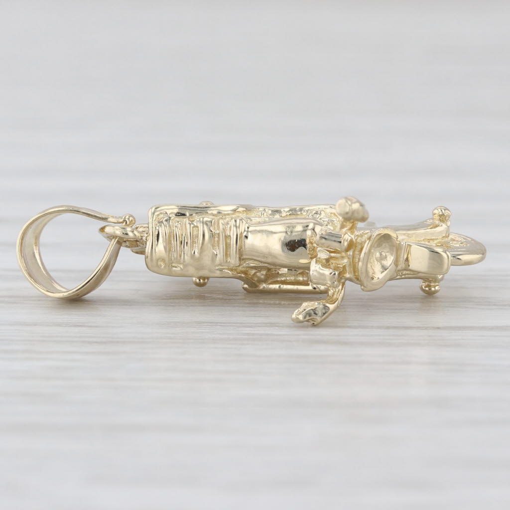 Motorcycle Pendant 10k Yellow Gold 3D Charm