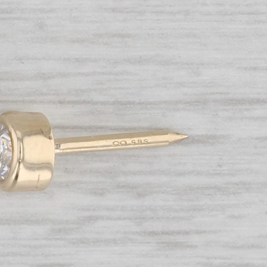Gray 0.25ct Diamond Solitaire Tie Tac Pin 14k Yellow Gold