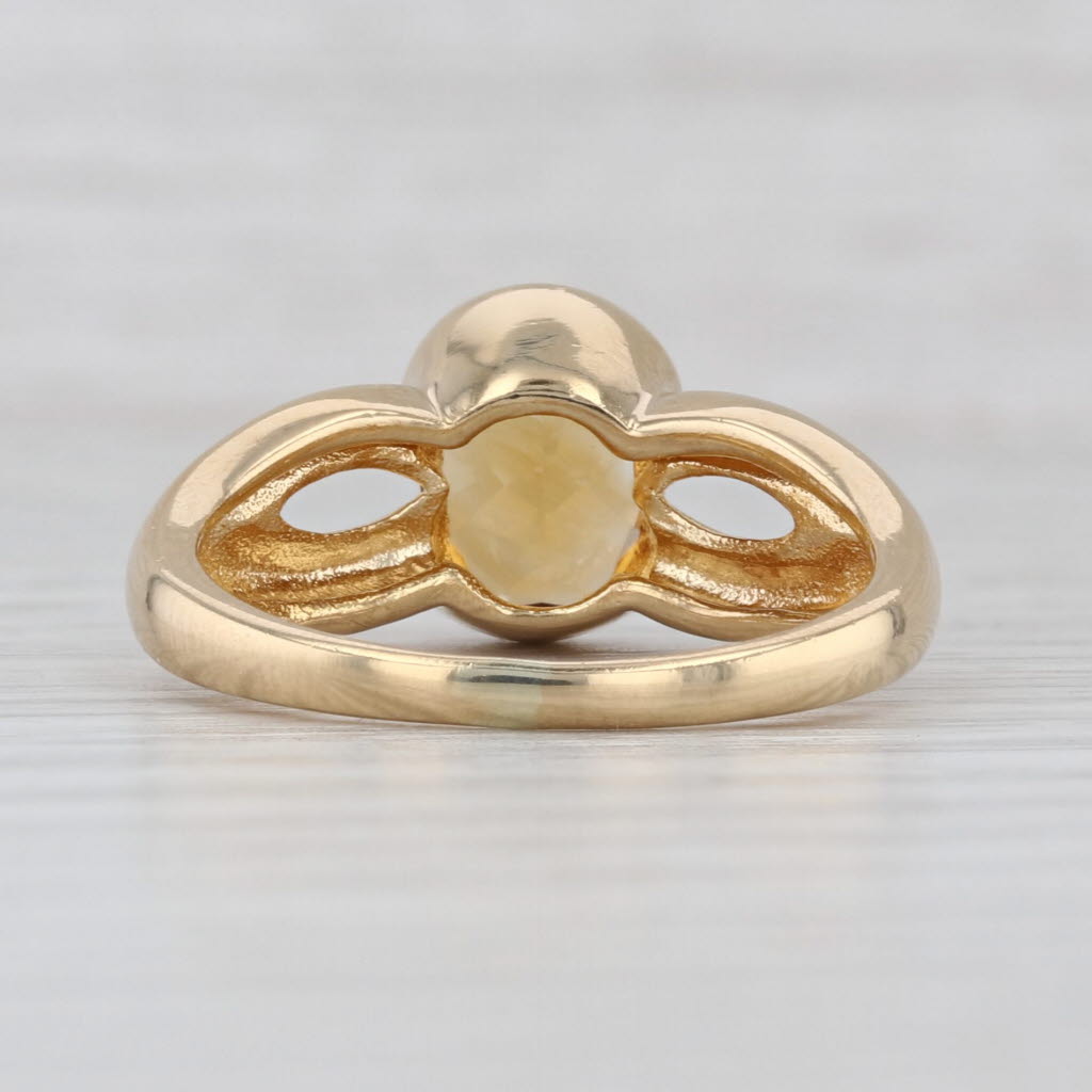 Light Gray 1.80ct Oval Citrine Solitaire Ring 18k Yellow Gold Size 7.5