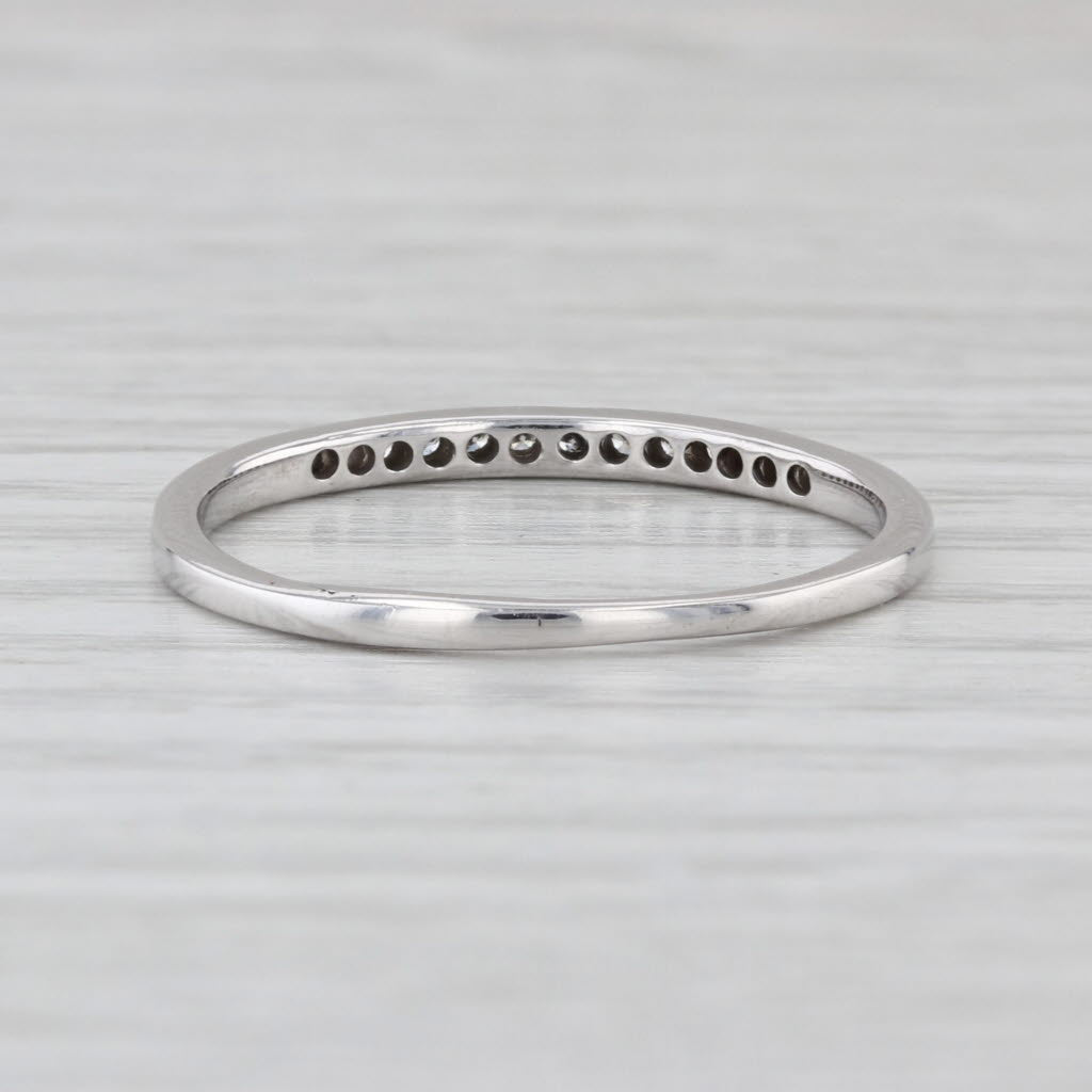 0.10ctw Diamond Wedding Band 10k White Gold Stackable Bridal Ring Size 11