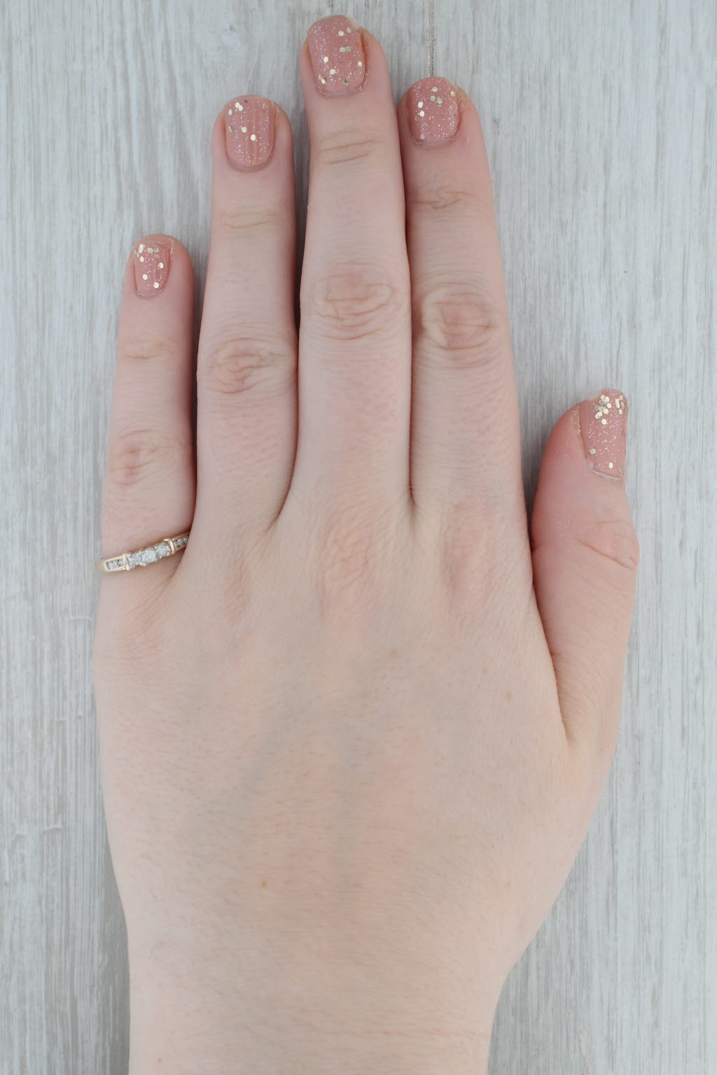 Gray 0.20ctw Diamond 3-Stone Engagement Ring 10k Yellow Gold Size 7.25 Stackable