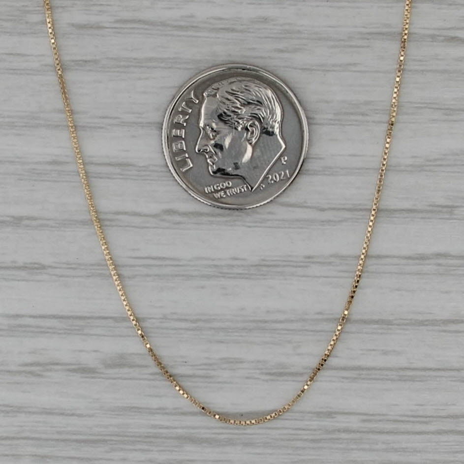 18.25" 0.6mm Box Chain Necklace 10k Yellow Gold Italian