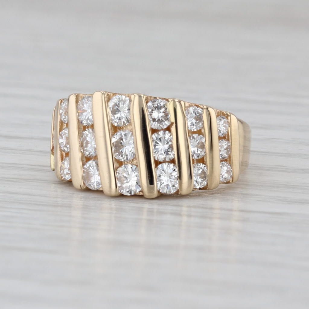 1.40ctw Diamond Rows Ring 14k Yellow Gold Size 5.75