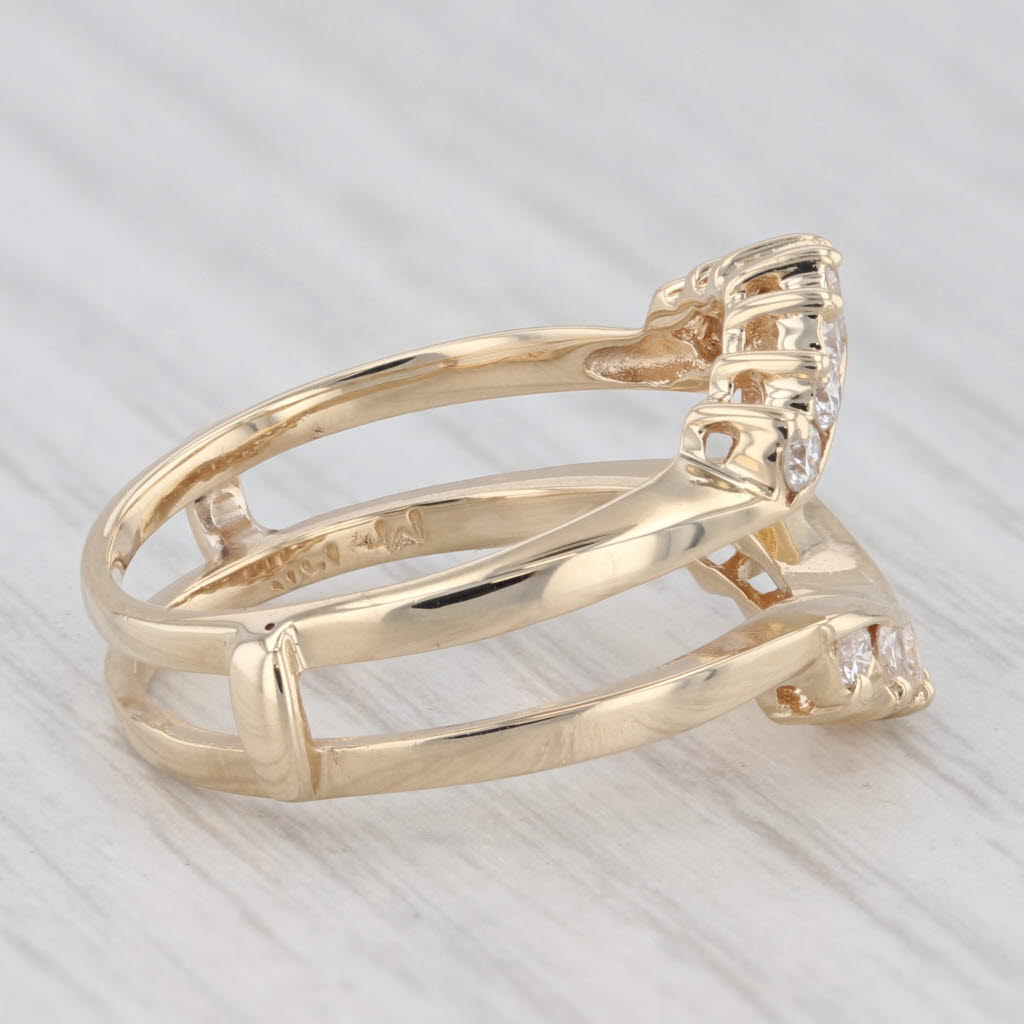 Light Gray 0.40ctw Diamond Ring Jacket 14k Yellow Gold Size 6.5 Guard Bridal Wedding