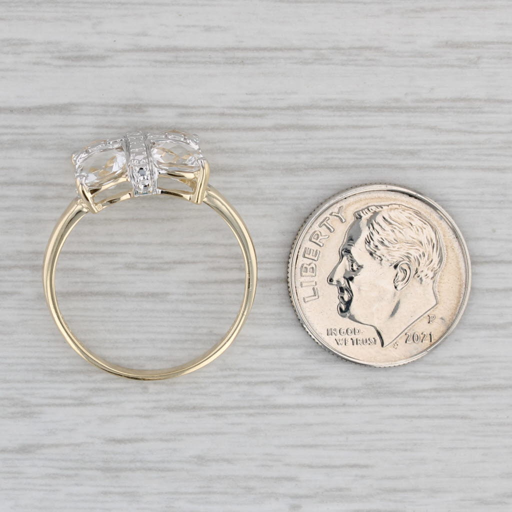 Gray 2.60ctw Clear Quartz Ring 10k Yellow Gold Size 8.25