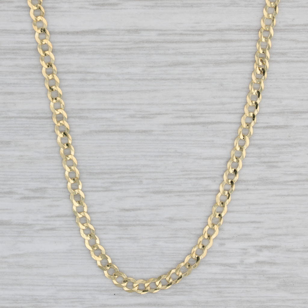 Gray New Curb Chain 14k Yellow Gold 18" 2.6mm Lobster Clasp