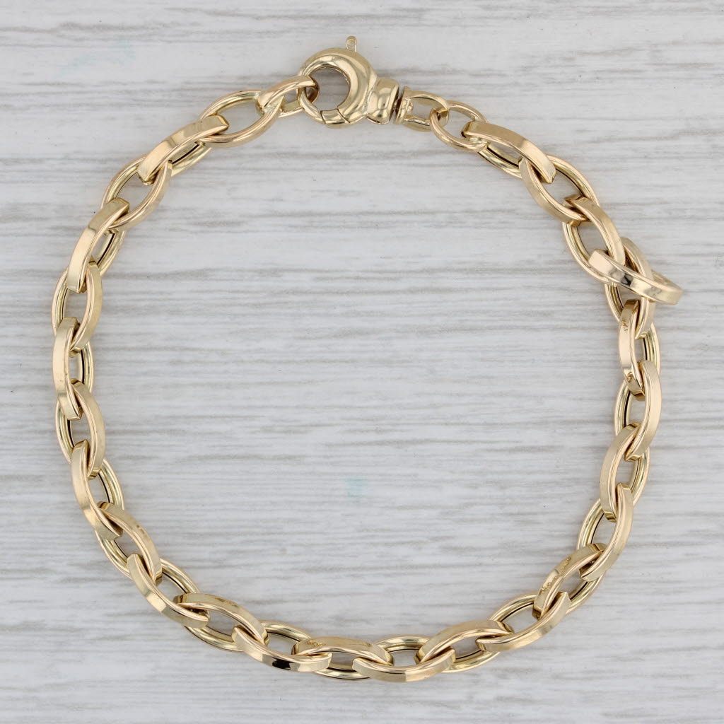 Roberto Coin Almond Link Bracelet 18k Yellow Gold 7 Marquise Cable Chain