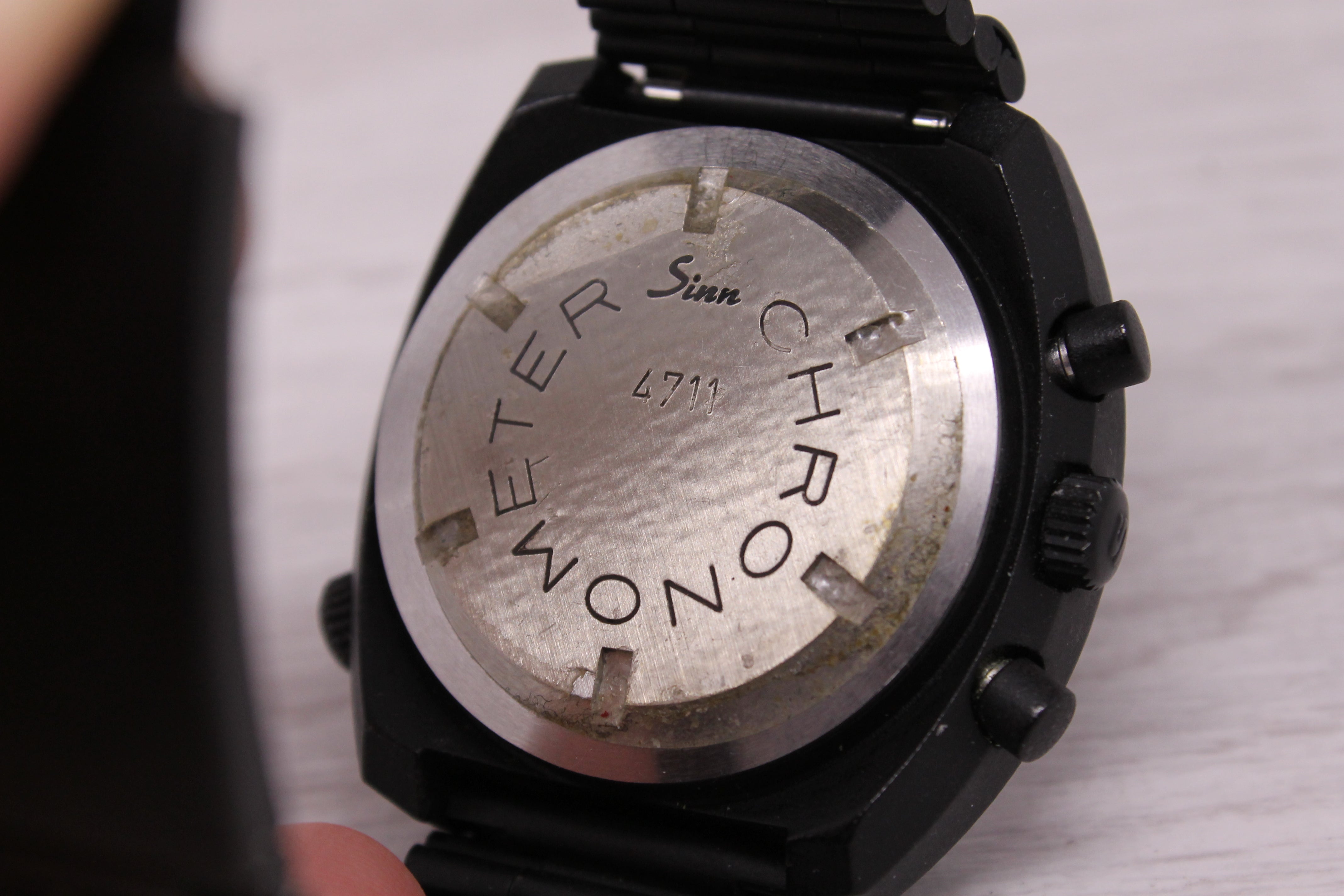 Vintage Sinn 140 43mm Black PVD Automatic Chronograph Near Mint Rare Setup