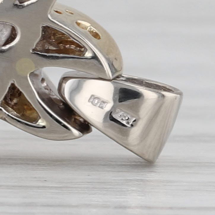 0.18ctw Diamond Open Heart Pendant 10k White Yellow Gold