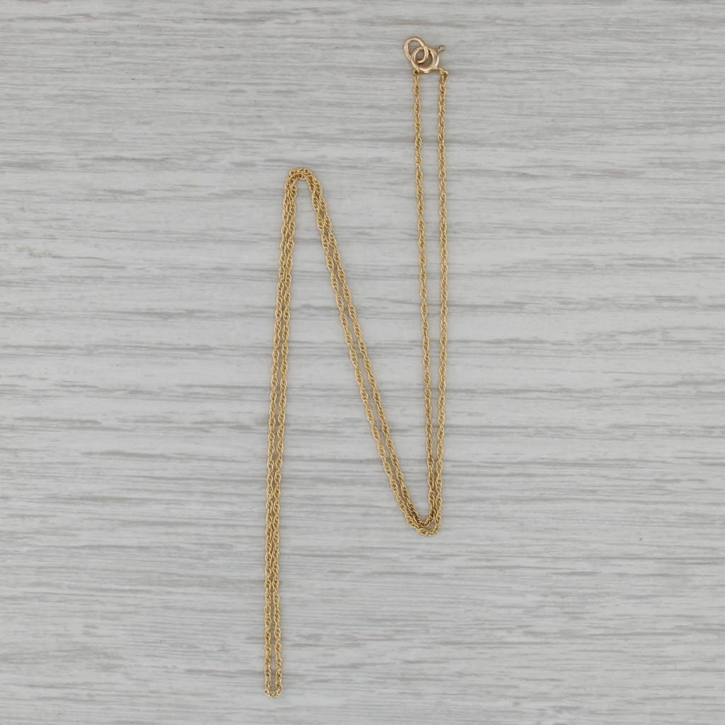 17.75" Rope Chain Necklace 0.9mm 14k Yellow Gold