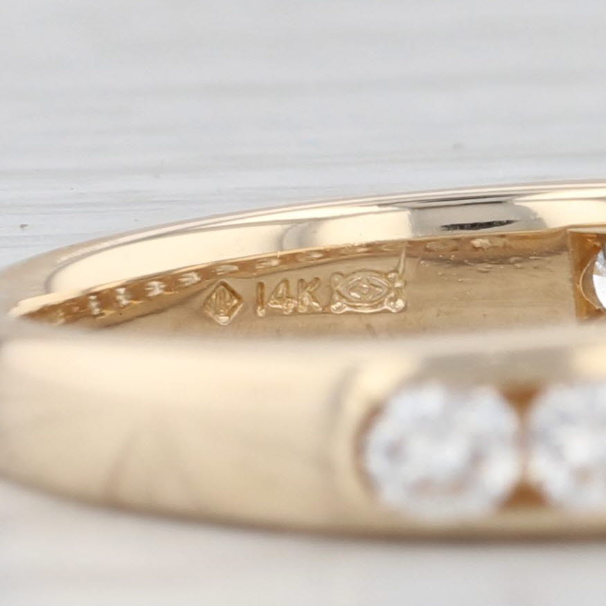 Light Gray 0.83ctw Diamond Wedding Band 14k Yellow Gold Size 7.25 Stackable Anniversary