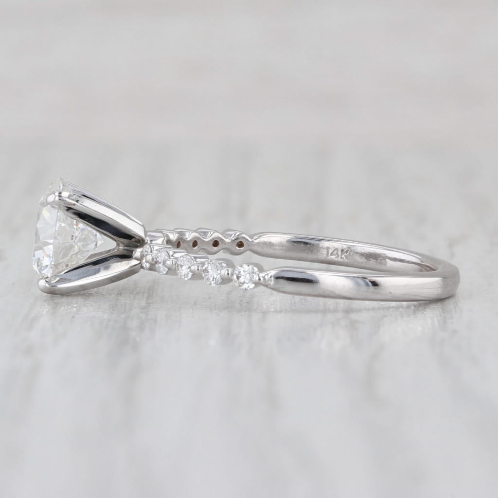 Lab Created Diamond Engagement Ring 14k White Gold Size 7.5 IGI