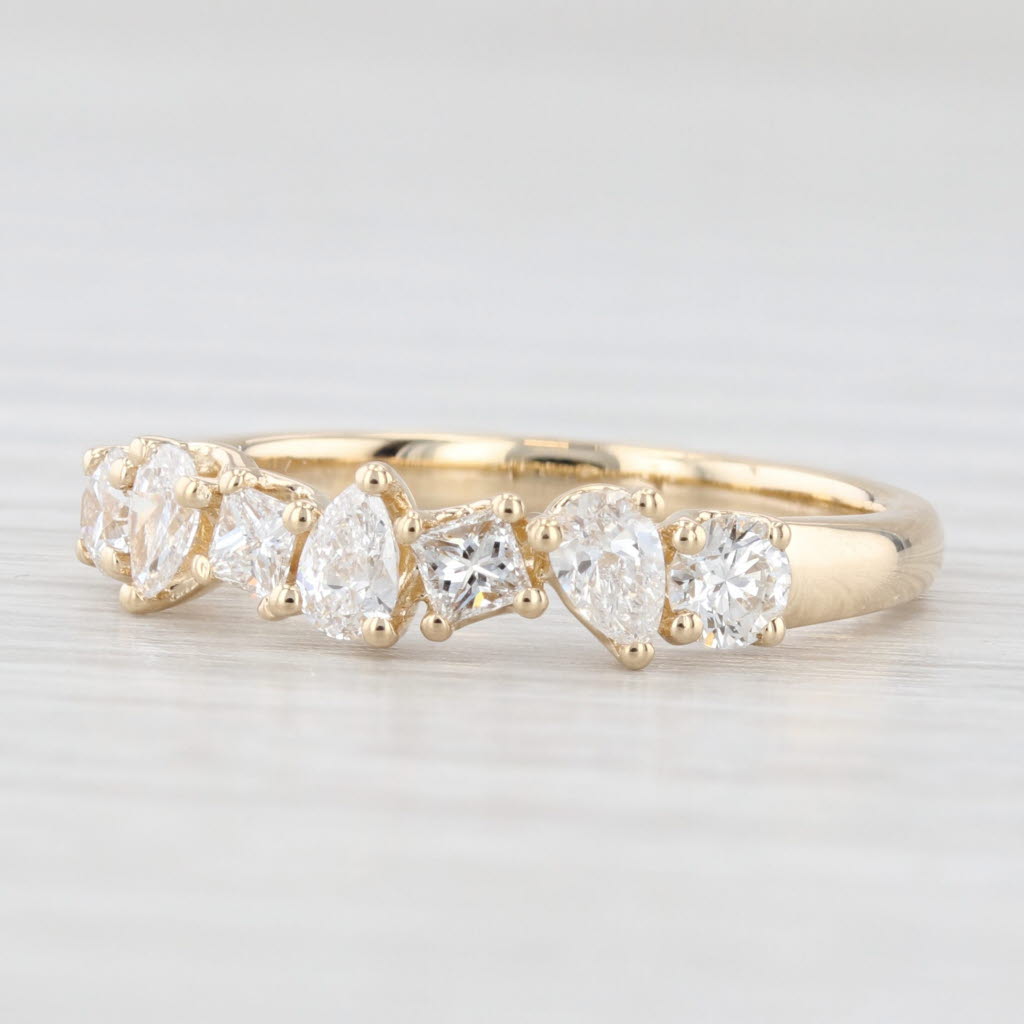 Light Gray New 0.71ctw Diamond Wedding Band 14k Yellow Gold Stackable Anniversary Ring 6.5