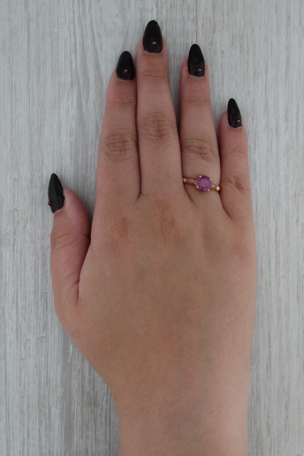 Luxoro 1.50ct Ruby Round Brilliant Solitaire Ring 14k Rose Gold Size 8
