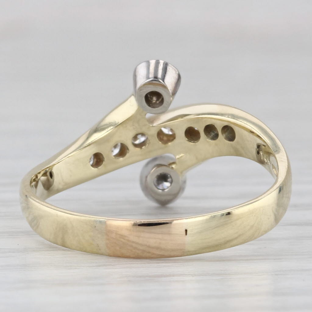 Gray 0.33ctw Diamond Bypass Ring 14k Yellow Gold Size 9 Contoured
