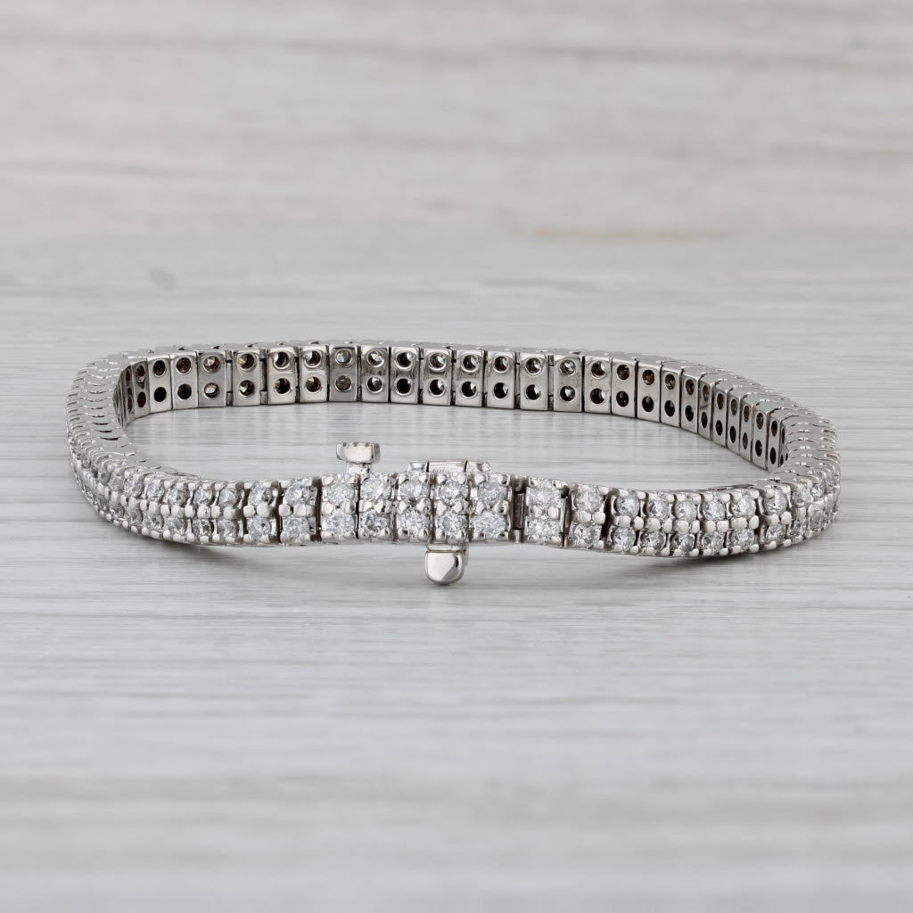 Gray 1.90ctw Diamond Tennis Bracelet 14k White Gold 7" 4.4mm