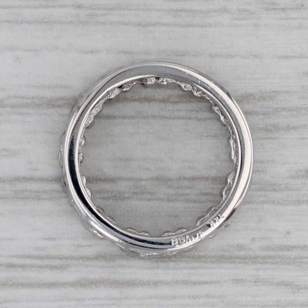 Dark Gray 0.26ctw Diamond Eternity Circle Pendant 10k White Gold