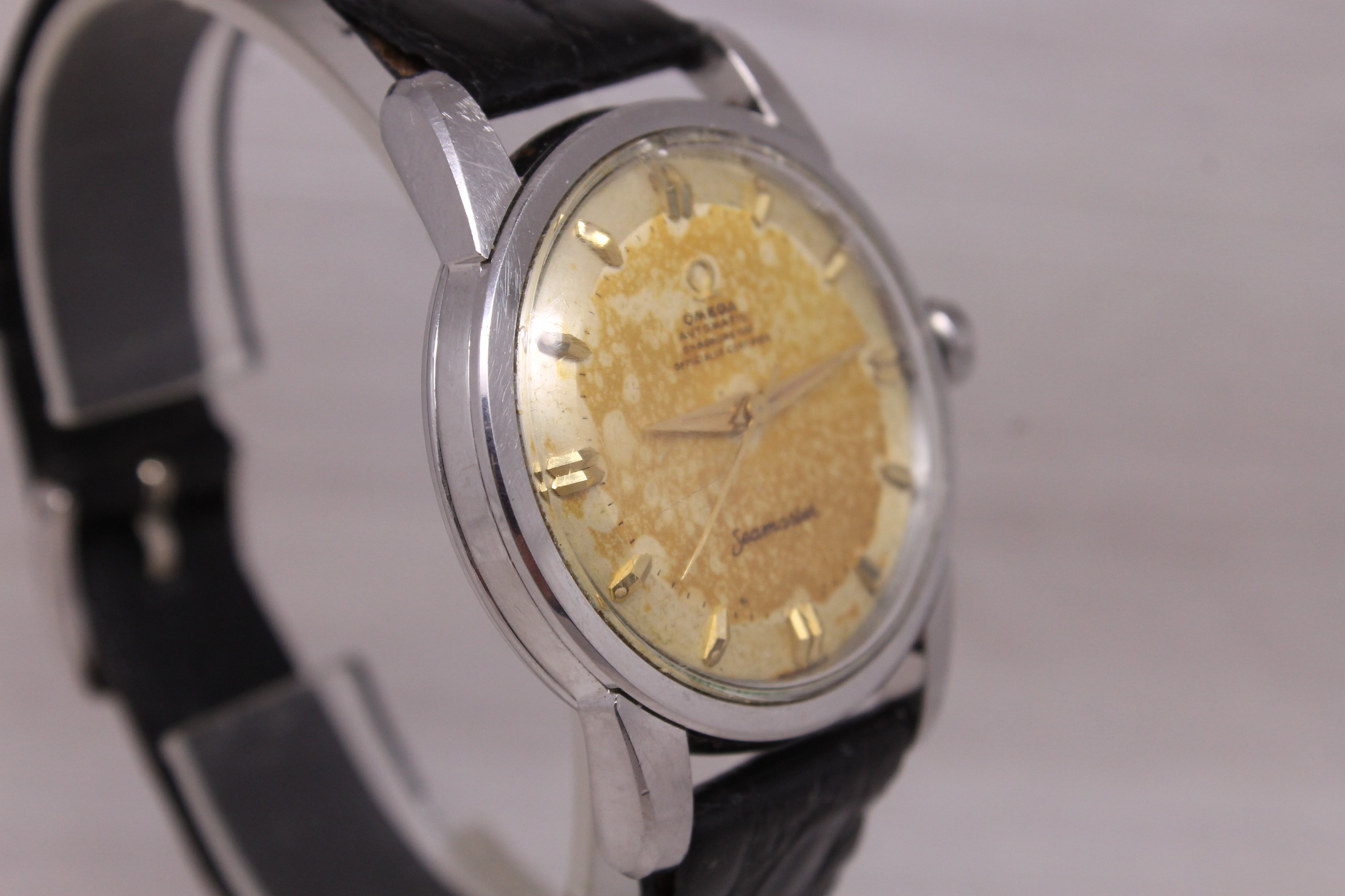 Vintage 1954 Omega Seamaster Chronometer Bumper Watch Original Box Papers Set