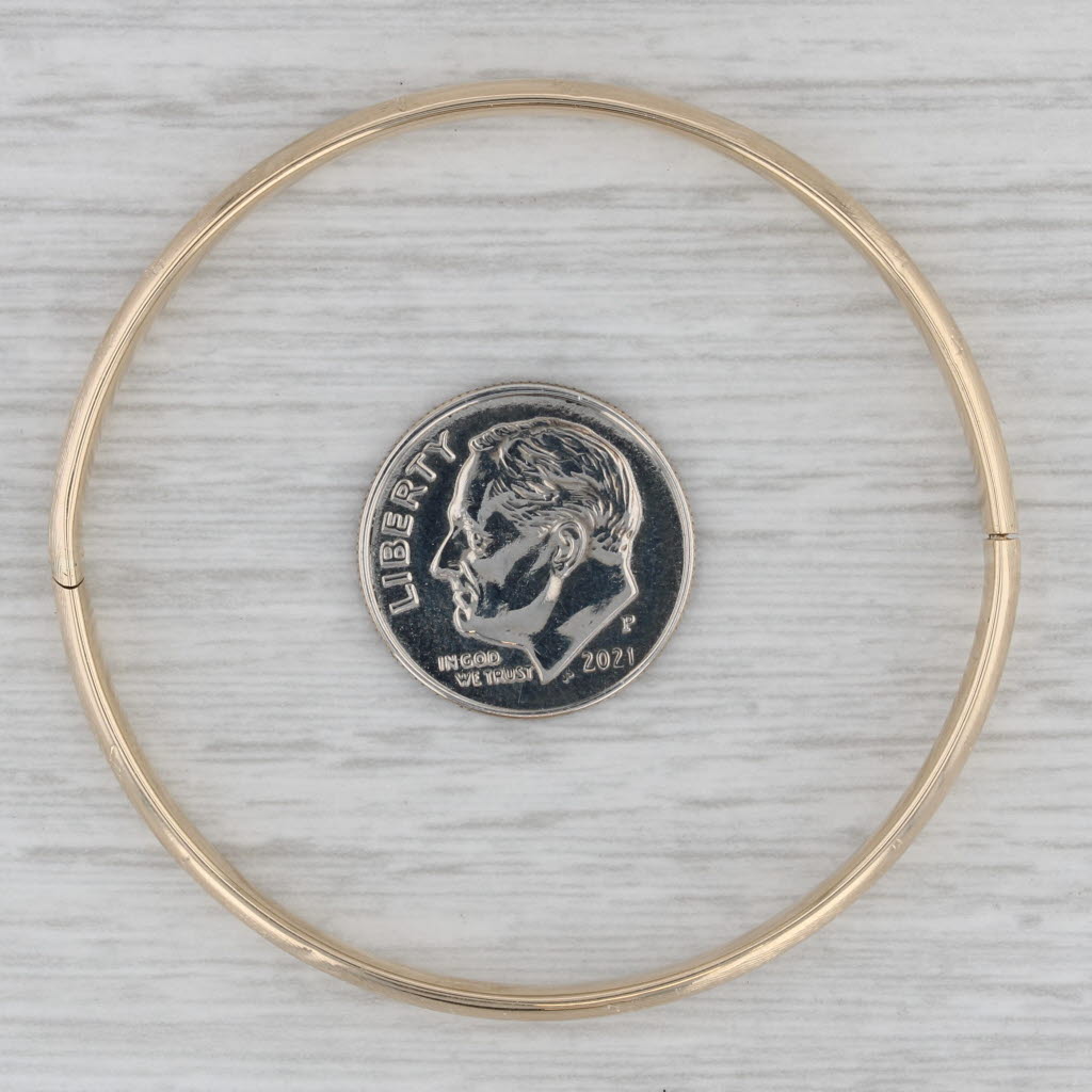 Gray Vintage Childs Bangle Bracelet 14k Yellow Gold Floral Ornate Engraved Small 5.5"