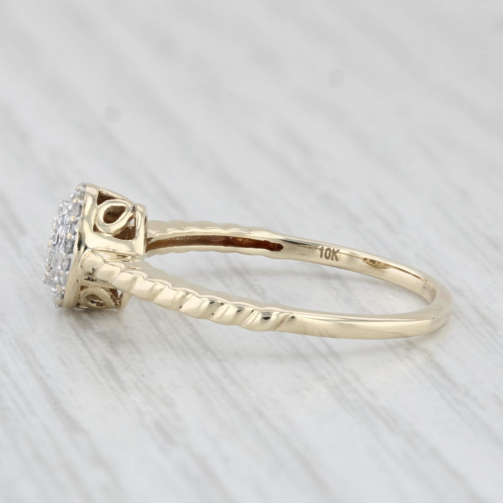 Light Gray Oval Diamond Cluster Ring 10k Yellow Gold Size 8.75 Engagement