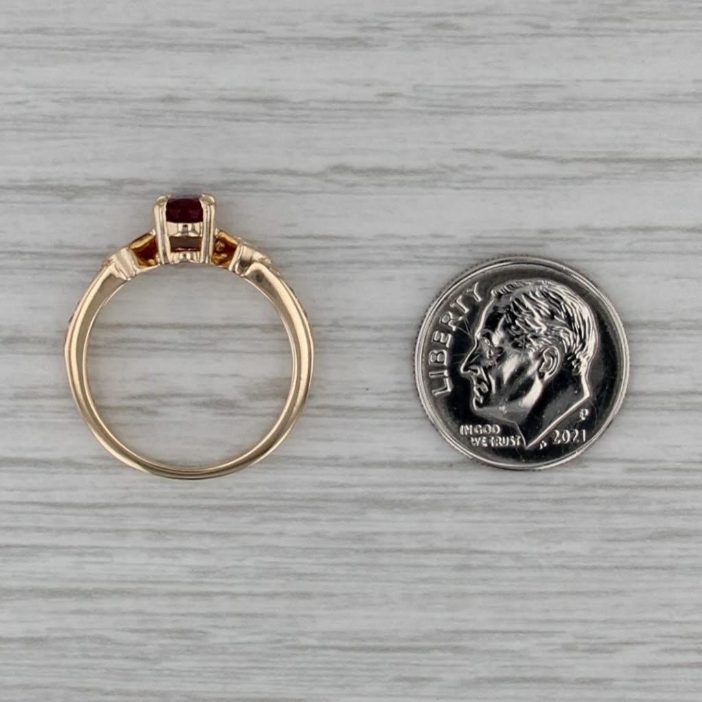 1.18ctw Oval Ruby Diamond Ring 14k Yellow Gold Size 6.5