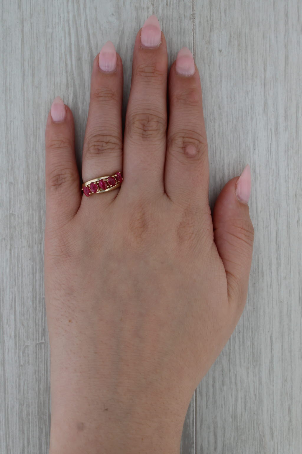 1.25ctw Pink Spinel Bypass Ring 14k Yellow Gold Size 6