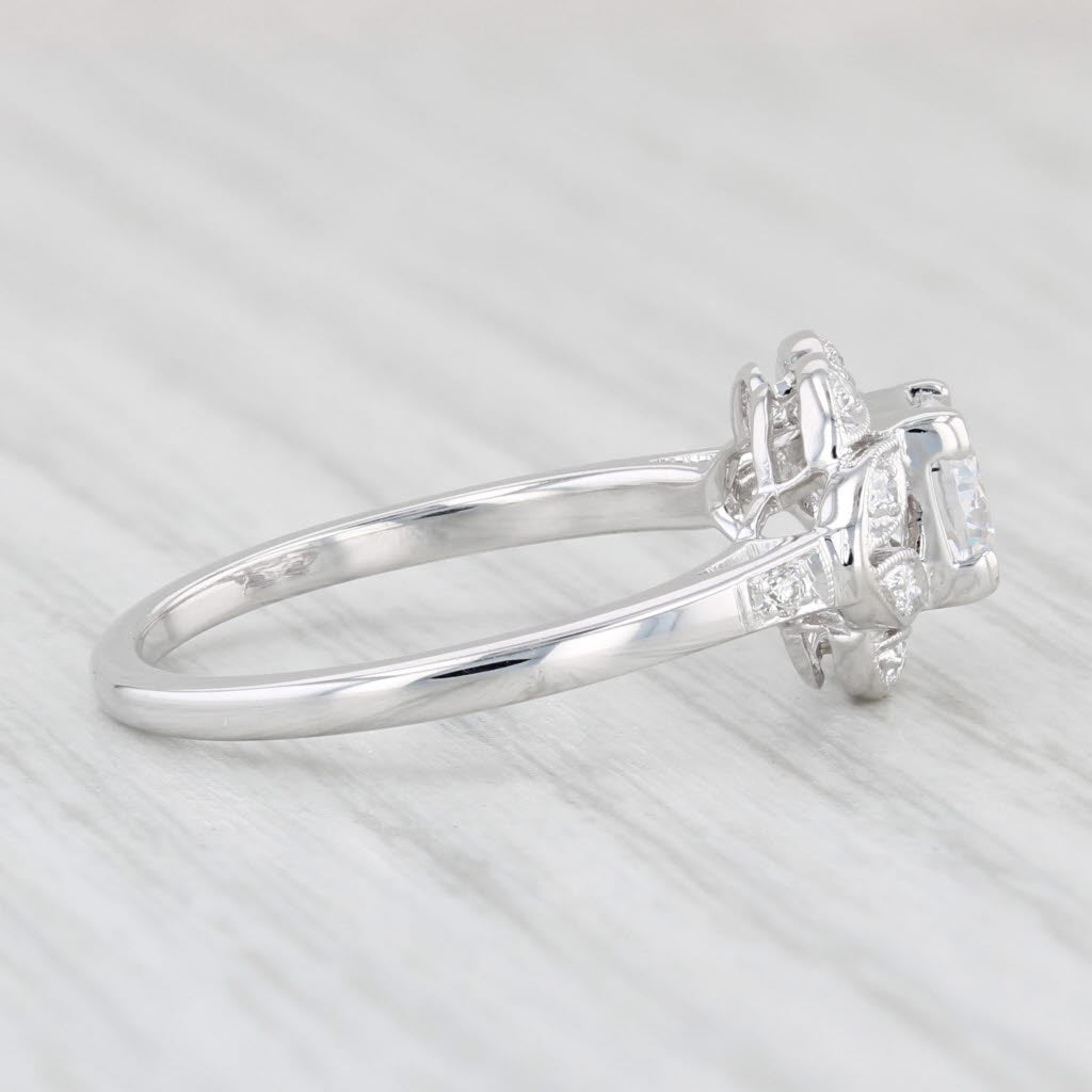 Light Gray New Beverley K Semi Mount Ring 14k White Gold Size 6.75 Diamond Halo