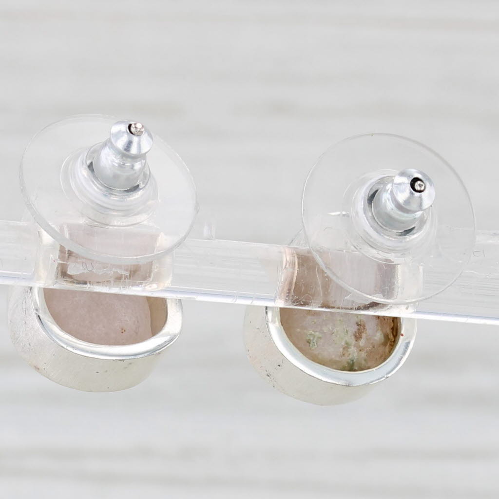 Light Gray New Druzy Agate Stud Earrings Sterling Silver Nina Wynn