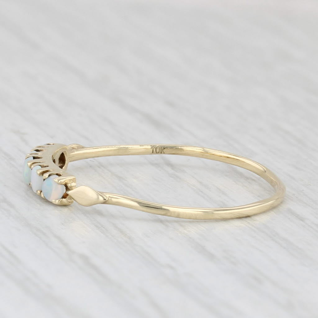 Light Gray Vintage Opal Ring 10k Yellow Gold Size 9.75 Stackable