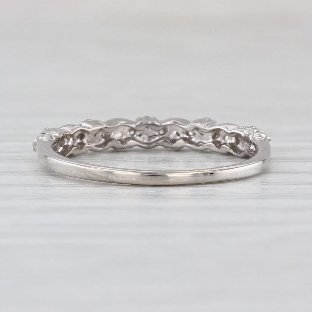 0.15ctw Diamond Wedding Band 14k White Gold Size 7 Stackable Ring