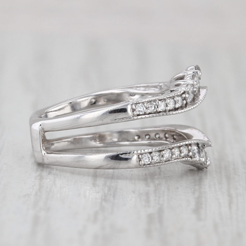 0.62ctw Diamond Ring Jacket Enhancer Guard Wedding Band 14k White Gold Size 4.5