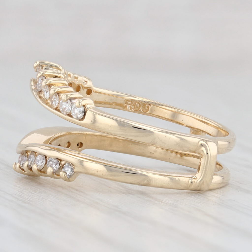 Light Gray 0.33ctw Diamond Ring Jacket Wrap 14k Yellow Gold Size 6.5 Guard Wedding Band