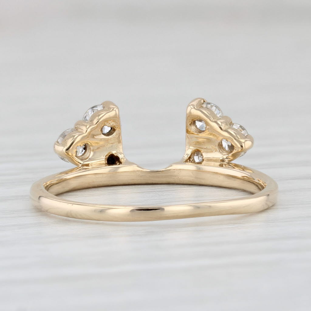 Light Gray 0.60ctw Diamond Cluster Ring Guard Enhancer 14k Yellow Gold Size 7.75