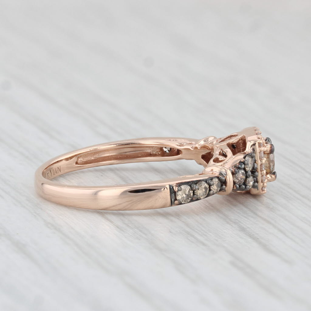 Light Gray Le Vian 0.44ctw Diamond Halo Engagement Ring 14k Rose Gold Size 6.75