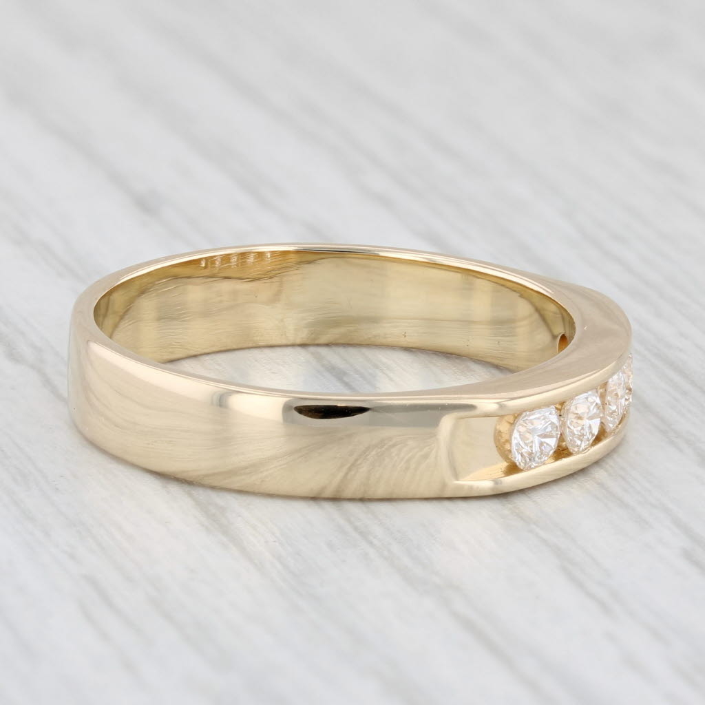 Light Gray 0.50ctw Diamond Men's Wedding Band 14k Yellow Gold Size 11 Ring