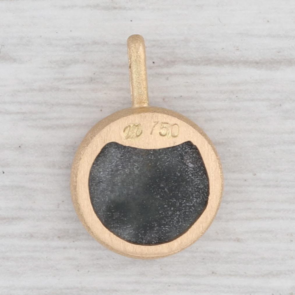 New Nina Wynn Amethyst Druzy Quartz Pendant 18k Yellow Gold Solitaire Charm
