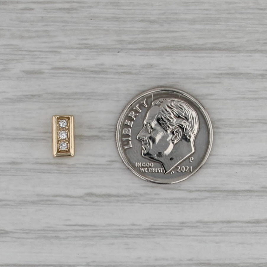 Vintage Joshua Diamond Small Spacer Slide Bracelet Charm 14k Yellow Gold