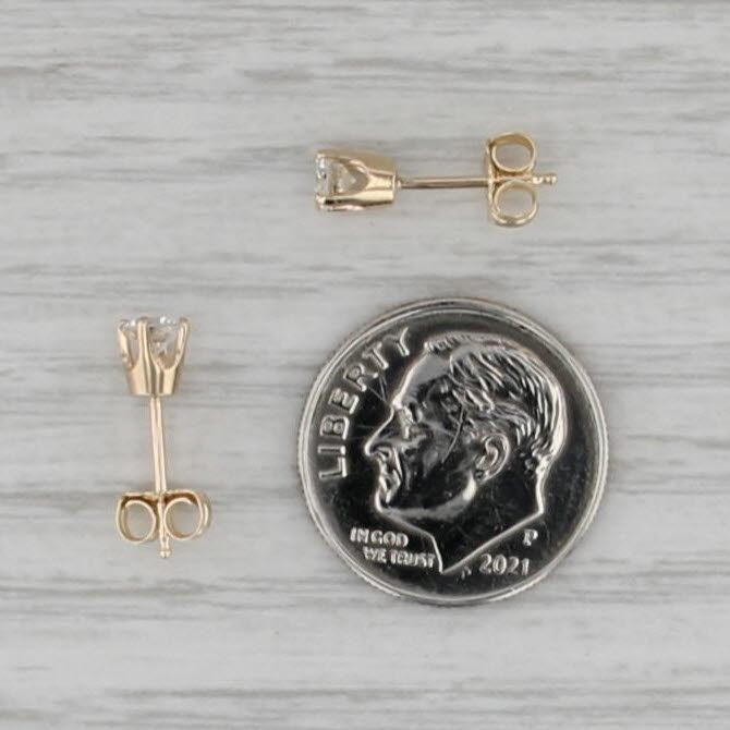 0.32ctw Diamond Stud Earrings 14k Yellow Gold Round Solitaire Studs