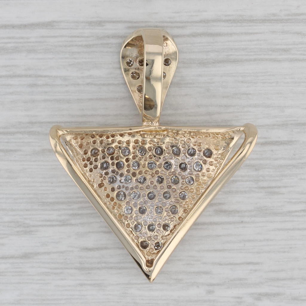 Gray 1.10ctw Abstract Diamond Triangle Pendant 14k Yellow Gold