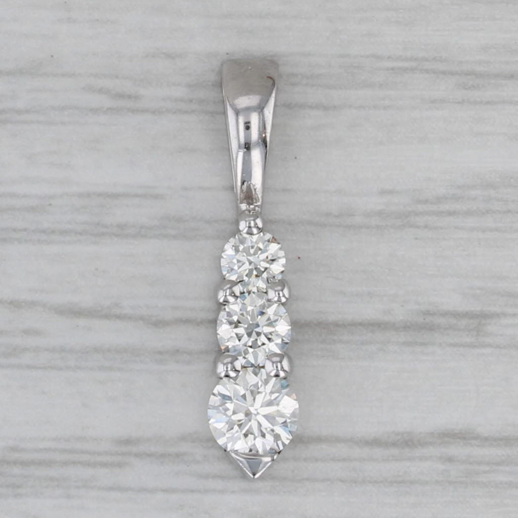 Gray 0.54ctw Diamond 3-Stone Journey Pendant 18k White Gold