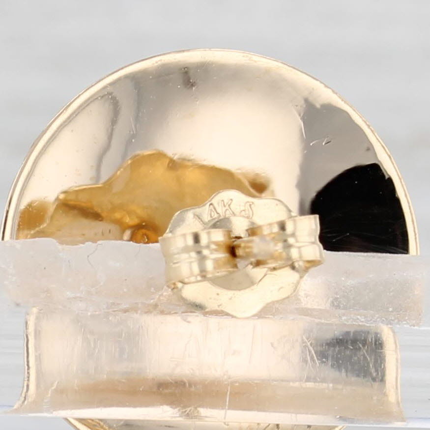 Light Gray Rayed Stud Earrings 14k Yellow Gold