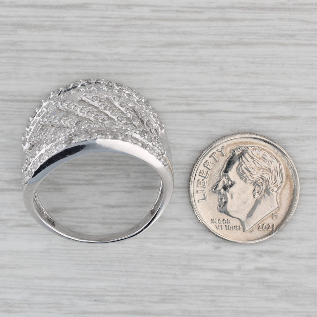 Gray 3ctw Diamond Cocktail Ring 10k White Gold Size 10.75