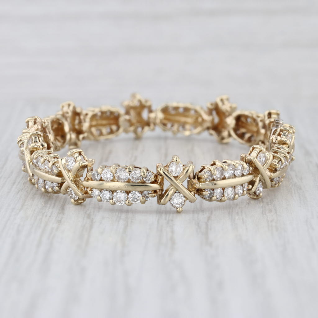 5.90ctw Diamond Tennis Bracelet 14k Yellow Gold 7" 9.8mm