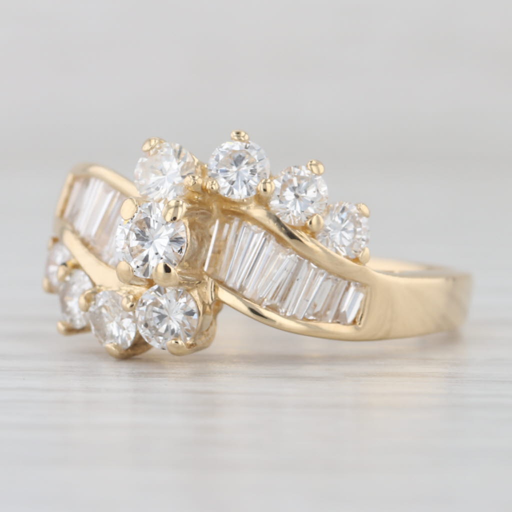 1.29ctw Diamond Bypass Overlay Ring 18k Yellow Gold Size 7.25