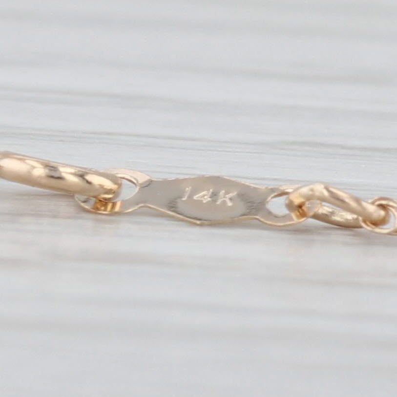 Fine Rope Chain Necklace 14k Yellow Gold 19" 1mm