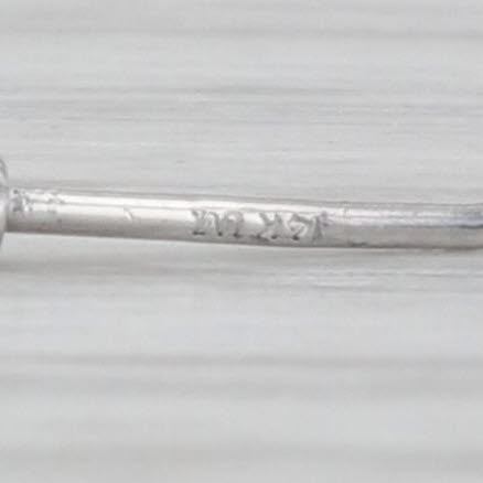 New Diamond Nose Piercing Stud 14k White Gold Round Solitaire Curved Post 1