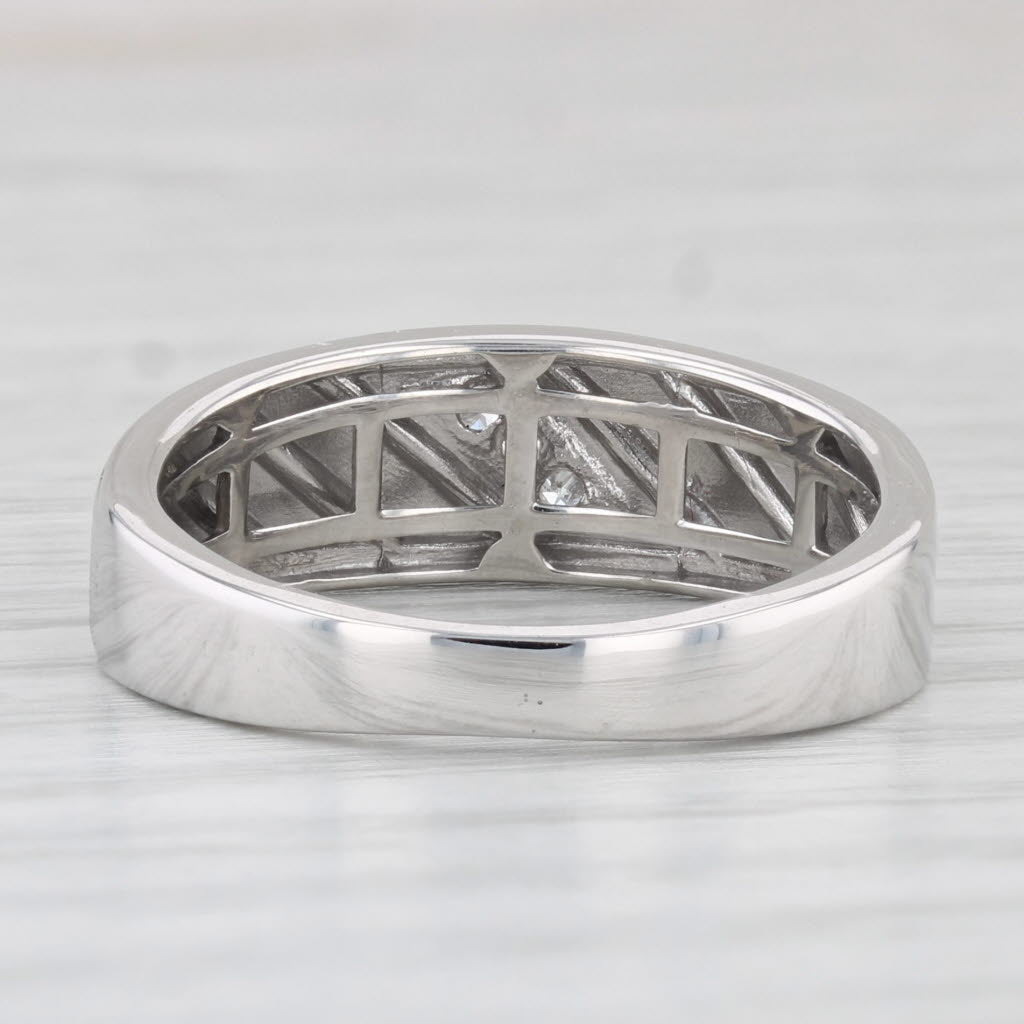 Light Gray Diamond Wedding Band 10k White Gold Size 8.5 Ring