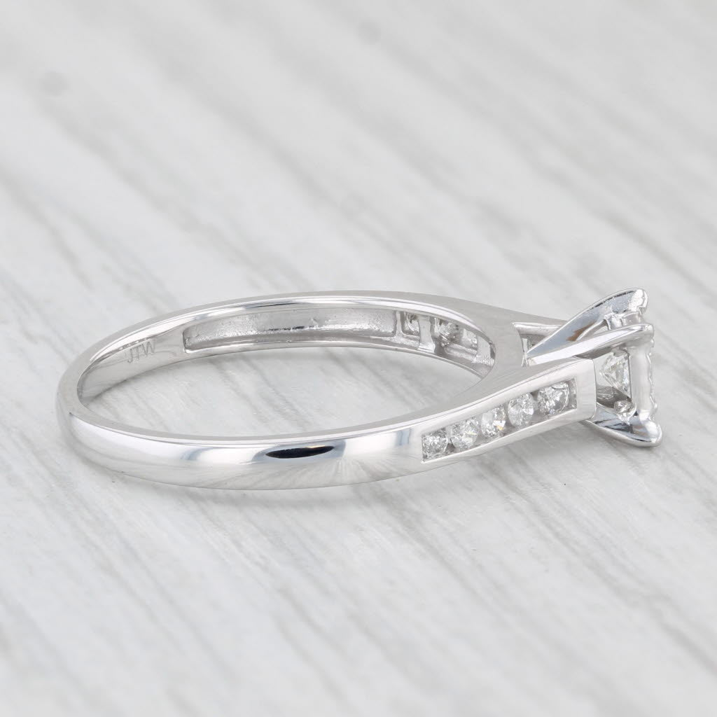 Light Gray 0.33ctw Princess Diamond Engagement Ring 10k White Gold Size 7
