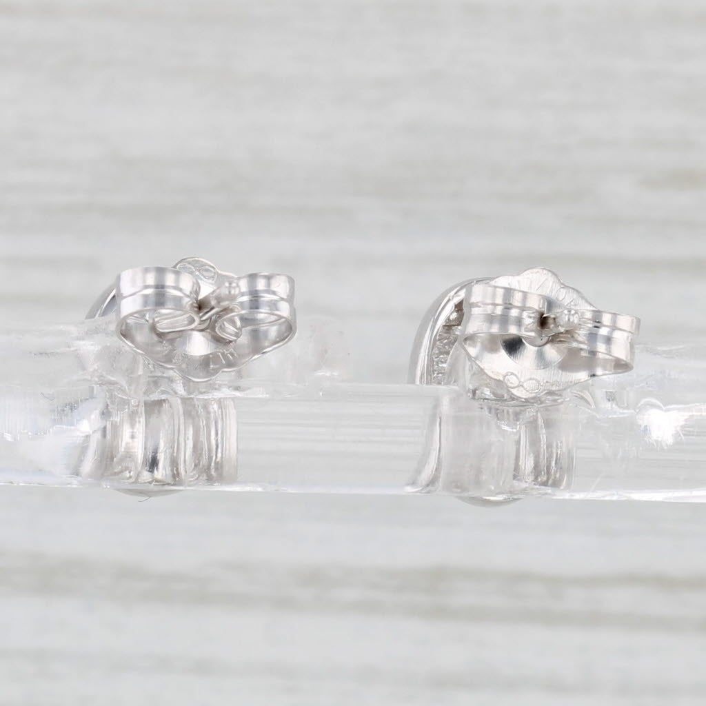 Light Gray 0.28ctw Round Diamond Solitaire Stud Earrings 10k White Gold